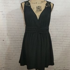 TOBI Sexy V-neck Black Lace Dress